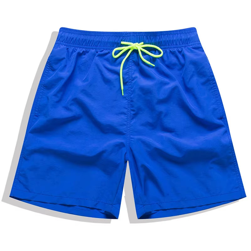 Brand Summer Men Shorts Fashion Nylon Solid Mesh Liner Traje De Baño Drawstring for Swimsuits Male Surf Sports Shorts