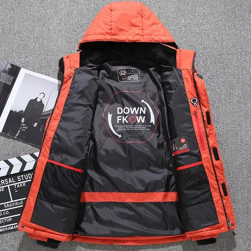 New Thermal Winter Skiing down Jacket Ski Suit Men Snowboard Bibs Pants Warm Set Male Snowmobile Clothing for Wear Overalls