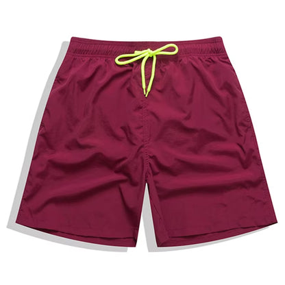 Brand Summer Men Shorts Fashion Nylon Solid Mesh Liner Traje De Baño Drawstring for Swimsuits Male Surf Sports Shorts