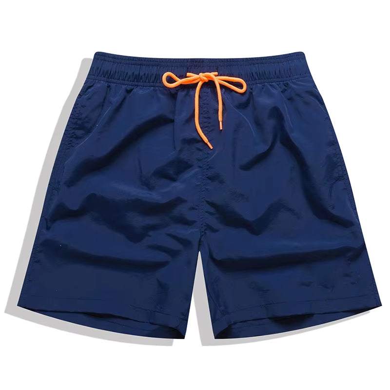 Brand Summer Men Shorts Fashion Nylon Solid Mesh Liner Traje De Baño Drawstring for Swimsuits Male Surf Sports Shorts