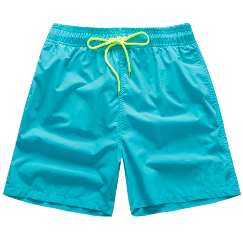 Brand Summer Men Shorts Fashion Nylon Solid Mesh Liner Traje De Baño Drawstring for Swimsuits Male Surf Sports Shorts