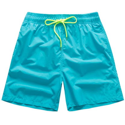 Brand Summer Men Shorts Fashion Nylon Solid Mesh Liner Traje De Baño Drawstring for Swimsuits Male Surf Sports Shorts