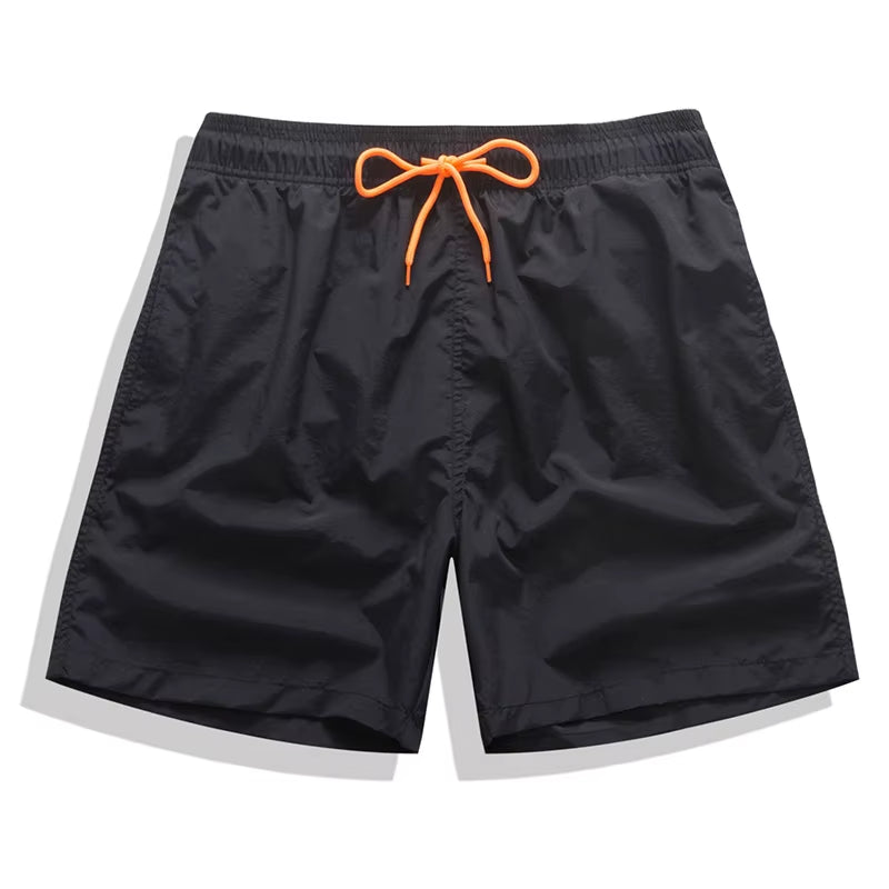 Brand Summer Men Shorts Fashion Nylon Solid Mesh Liner Traje De Baño Drawstring for Swimsuits Male Surf Sports Shorts