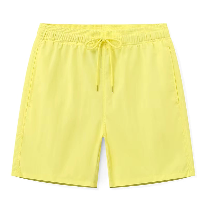 Brand Summer Men Shorts Fashion Nylon Solid Mesh Liner Traje De Baño Drawstring for Swimsuits Male Surf Sports Shorts