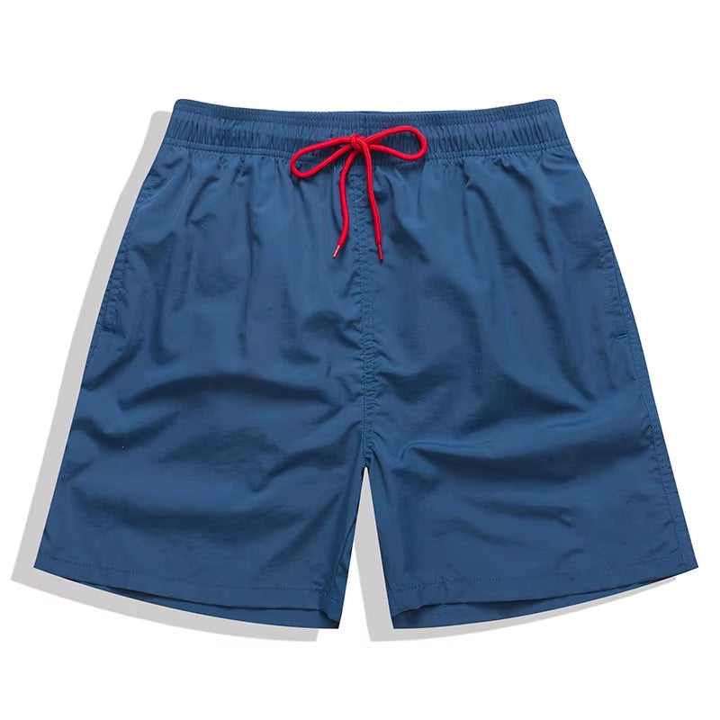 Brand Summer Men Shorts Fashion Nylon Solid Mesh Liner Traje De Baño Drawstring for Swimsuits Male Surf Sports Shorts